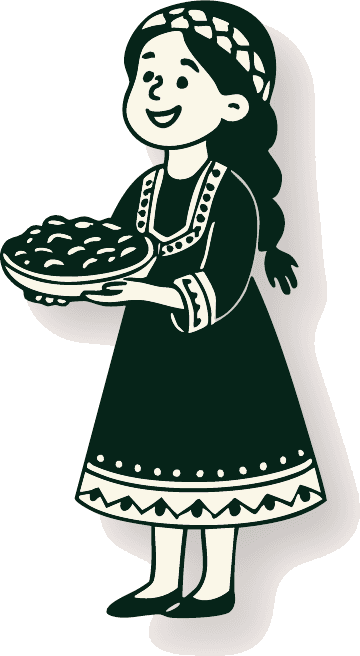 فتاة تحمل صينية تمر